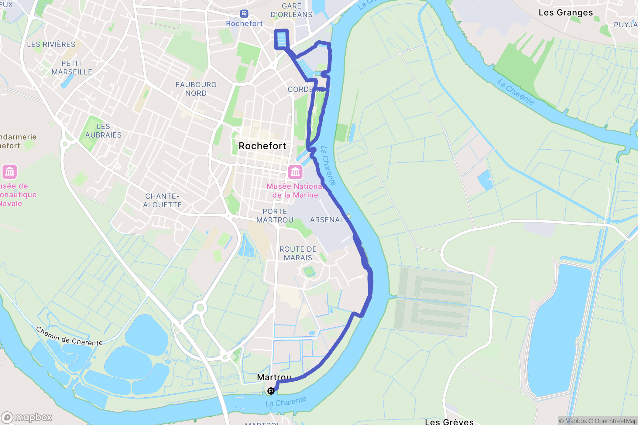Rochefort : carte du parcours de randonnée - France