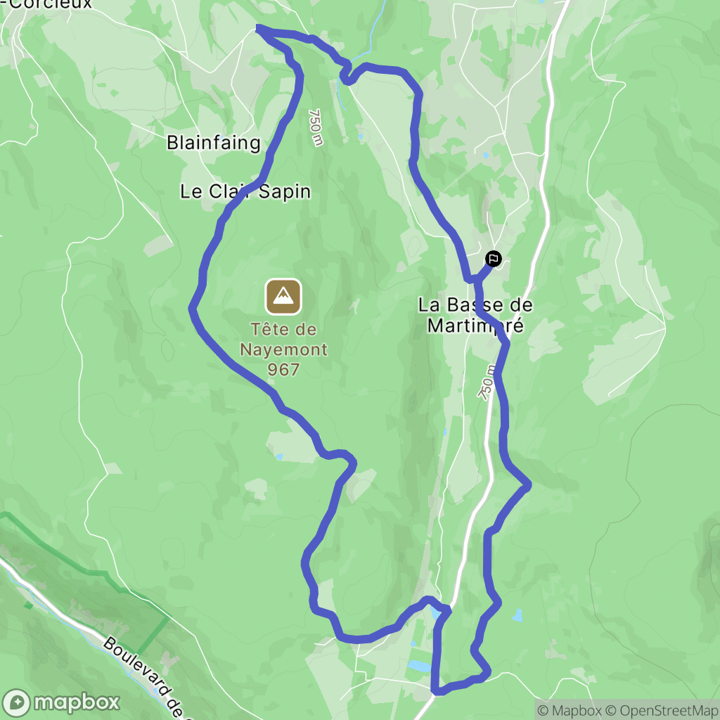 Gerbépal : carte du parcours de randonnée - France