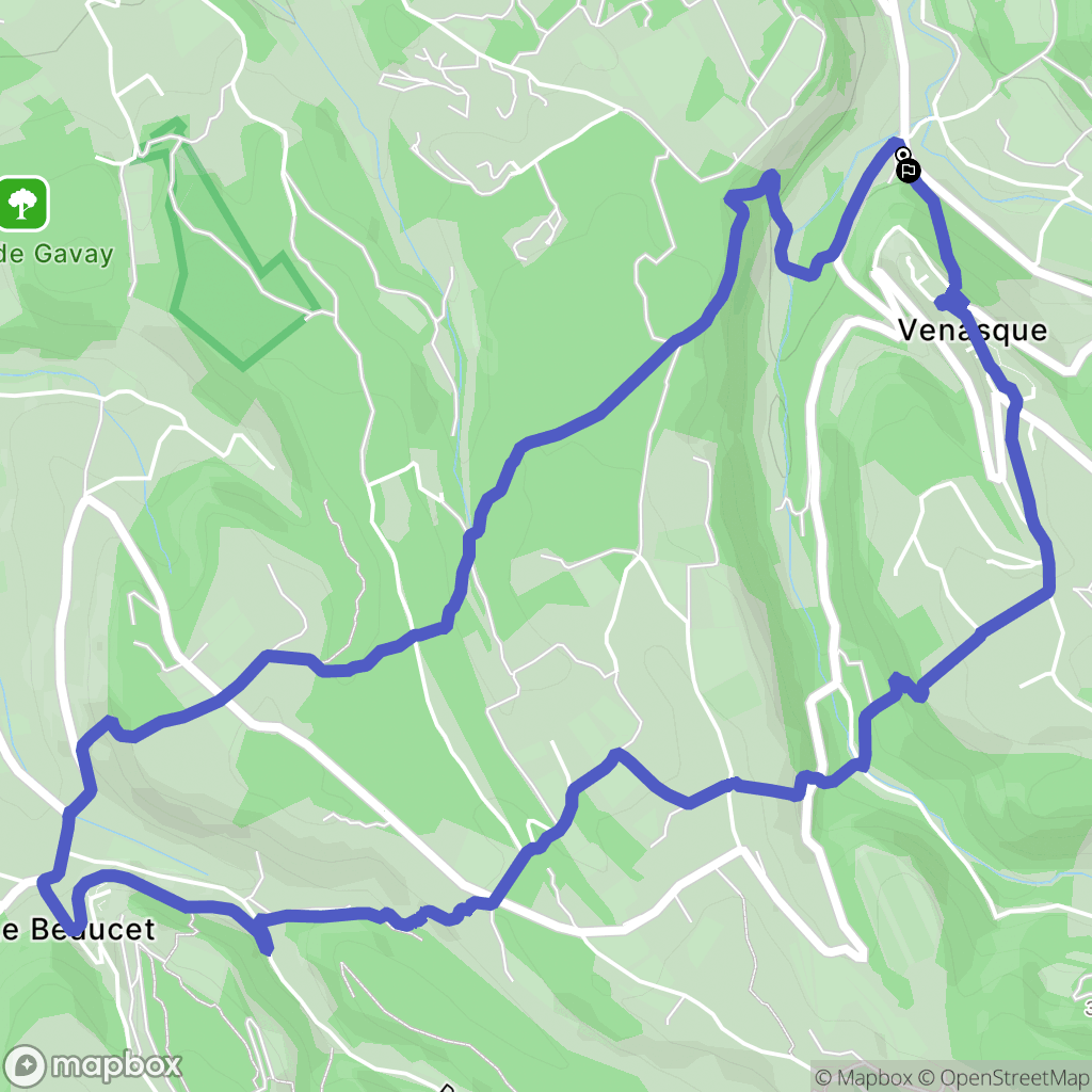 Venasque : carte du parcours de randonnée - France