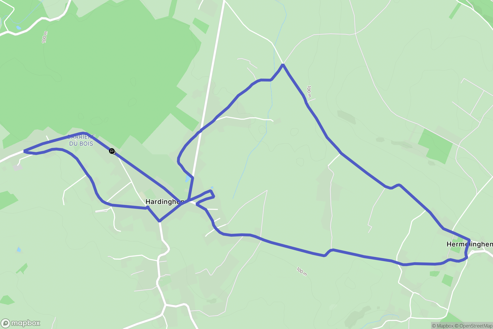 Fiennes : carte du parcours de randonnée - France