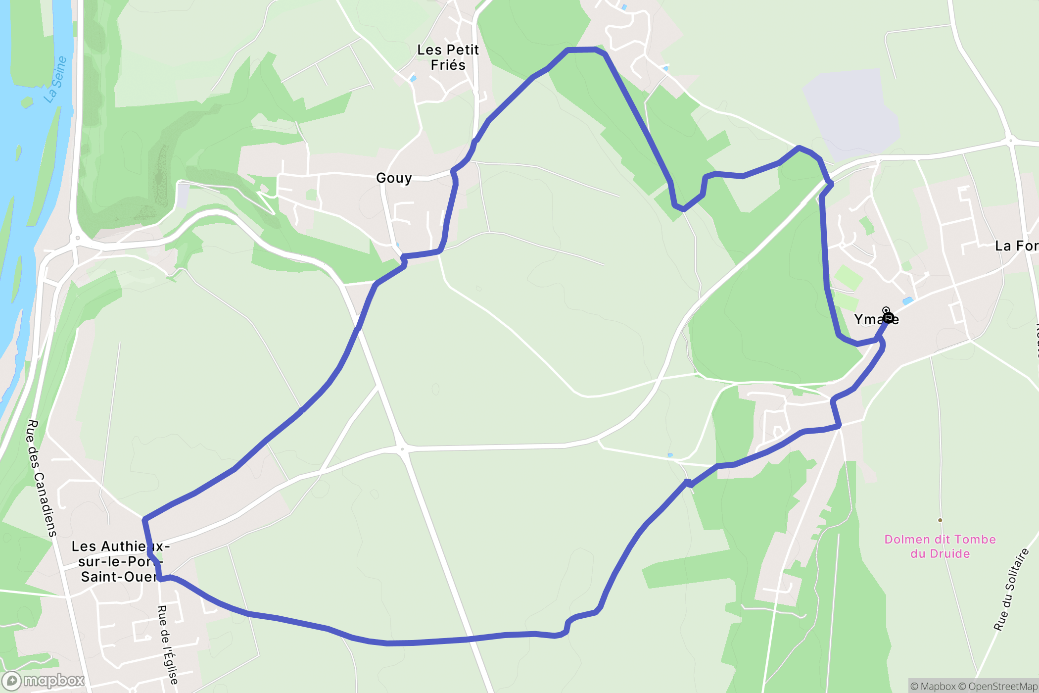 Ymare : carte du parcours de randonnée - France