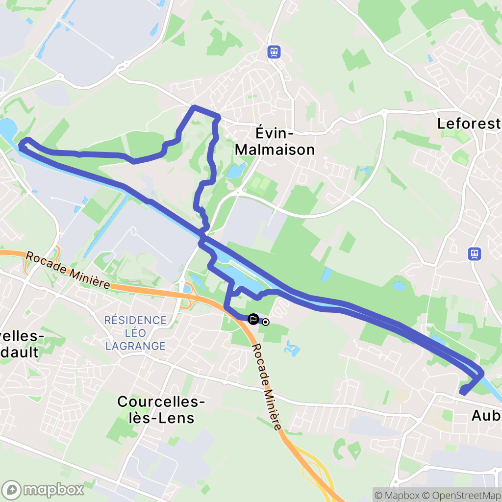 Courcelles-lès-Lens : carte du parcours de randonnée - France