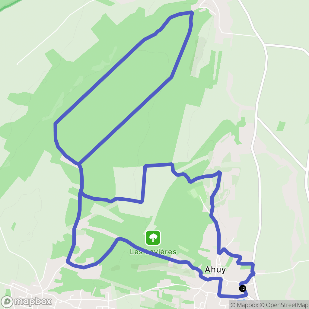 Ahuy : carte du parcours de randonnée - France
