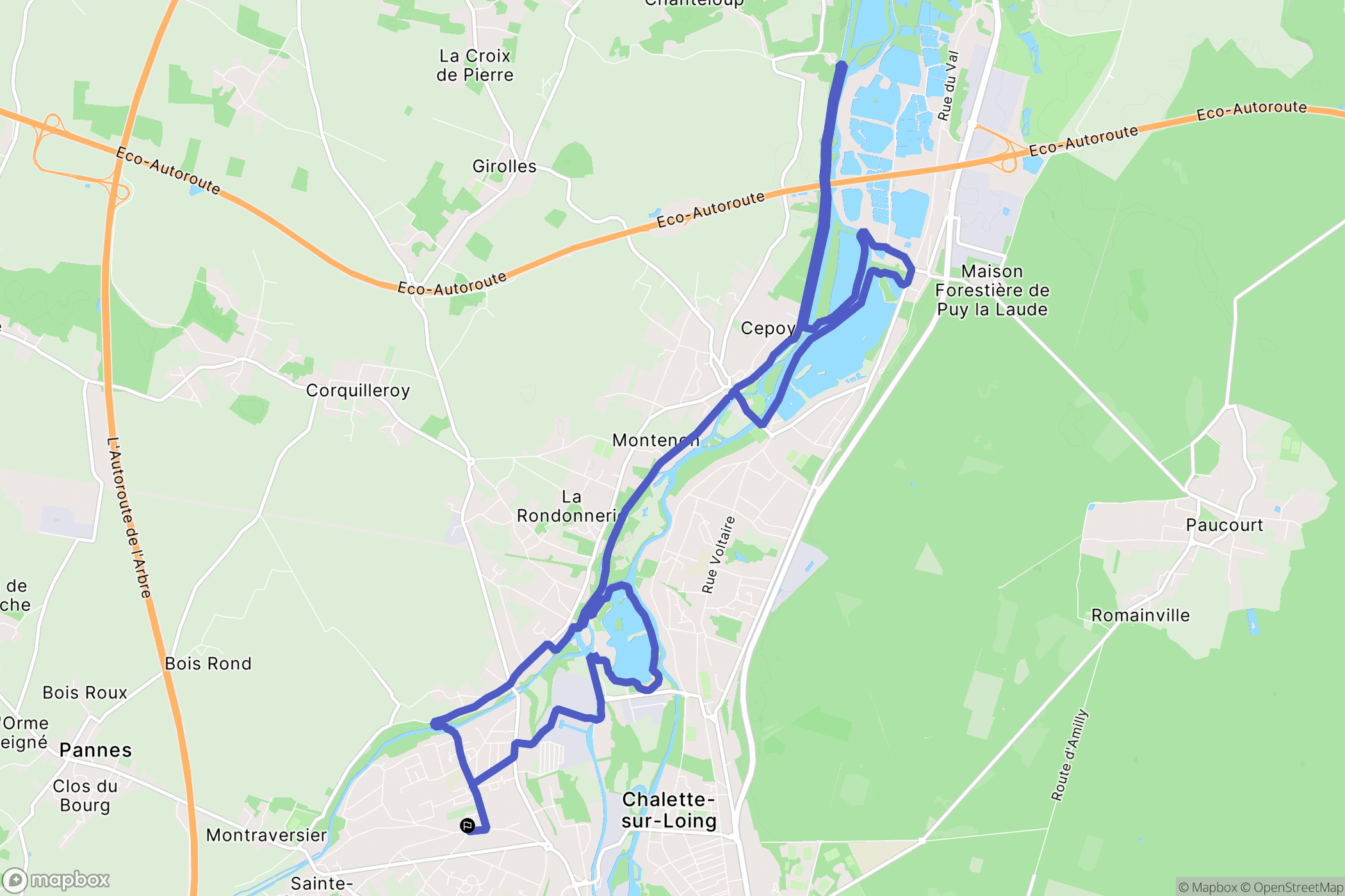 Châlette-sur-Loing : carte du parcours de randonnée - France