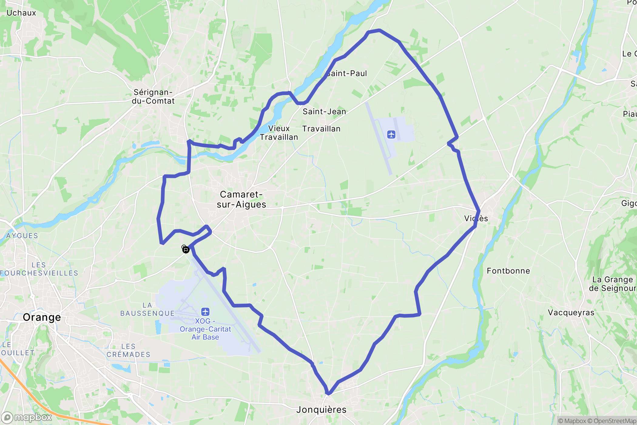 Camaret-sur-Aigues : carte du parcours de randonnée - France