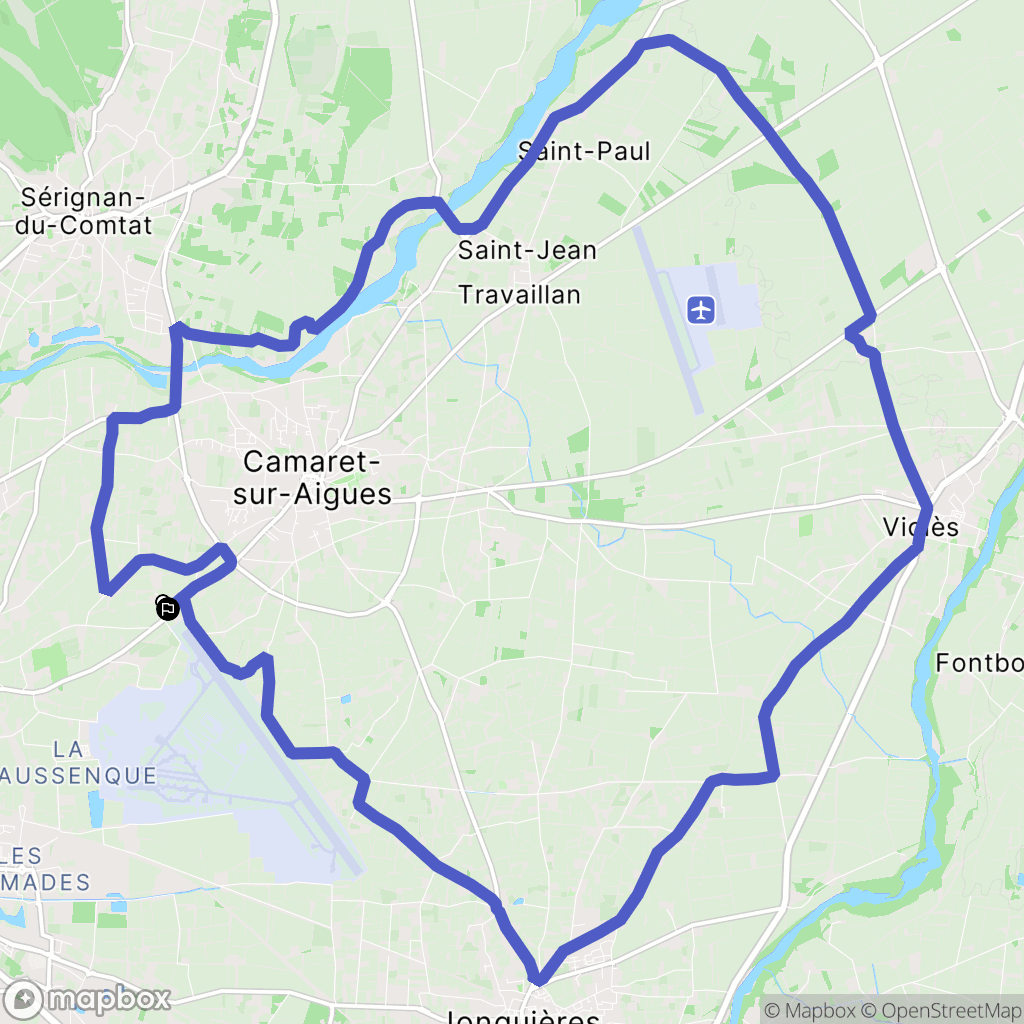 Camaret-sur-Aigues : carte du parcours de randonnée - France