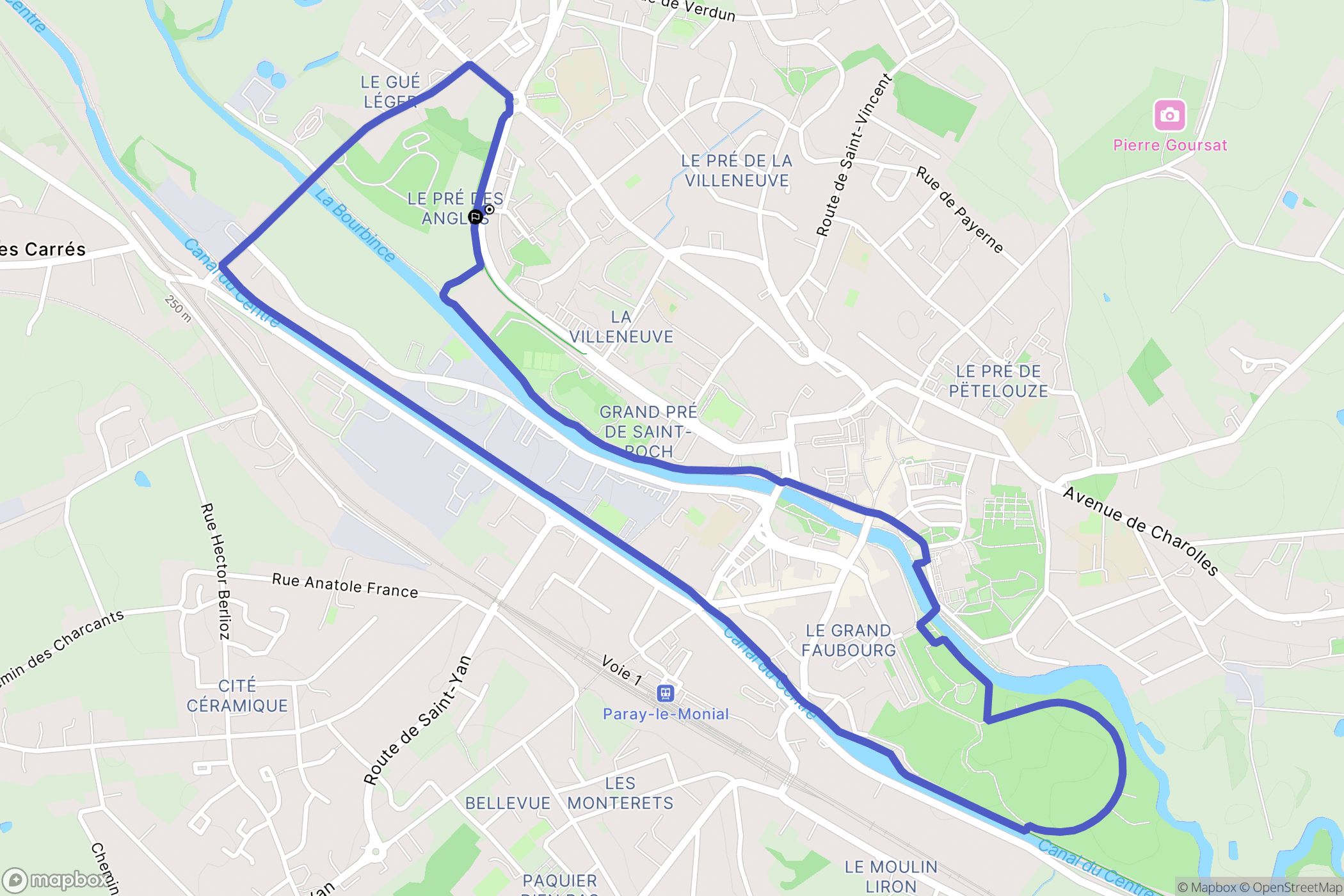 Paray-le-Monial : carte du parcours de randonnée - France