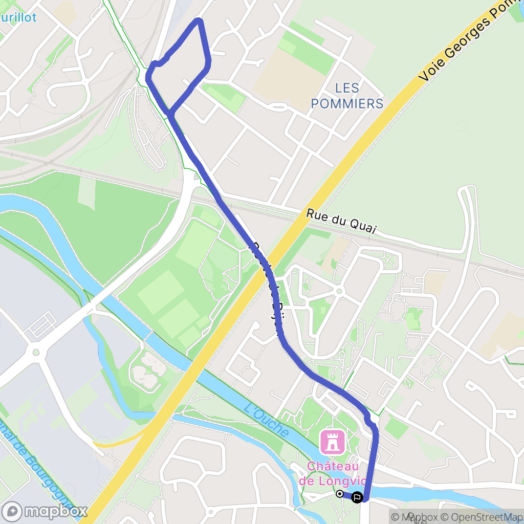Longvic : carte du parcours de randonnée - France