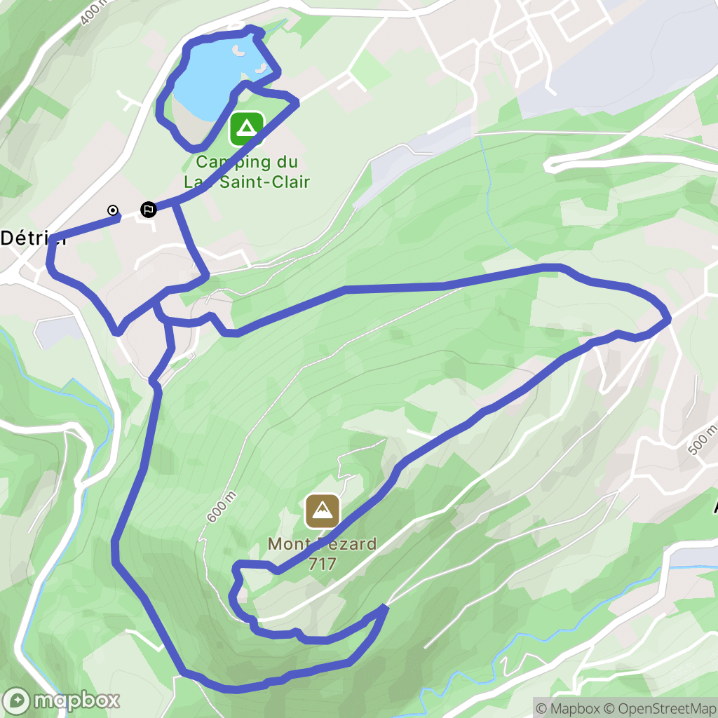 Détrier : carte du parcours de randonnée - France