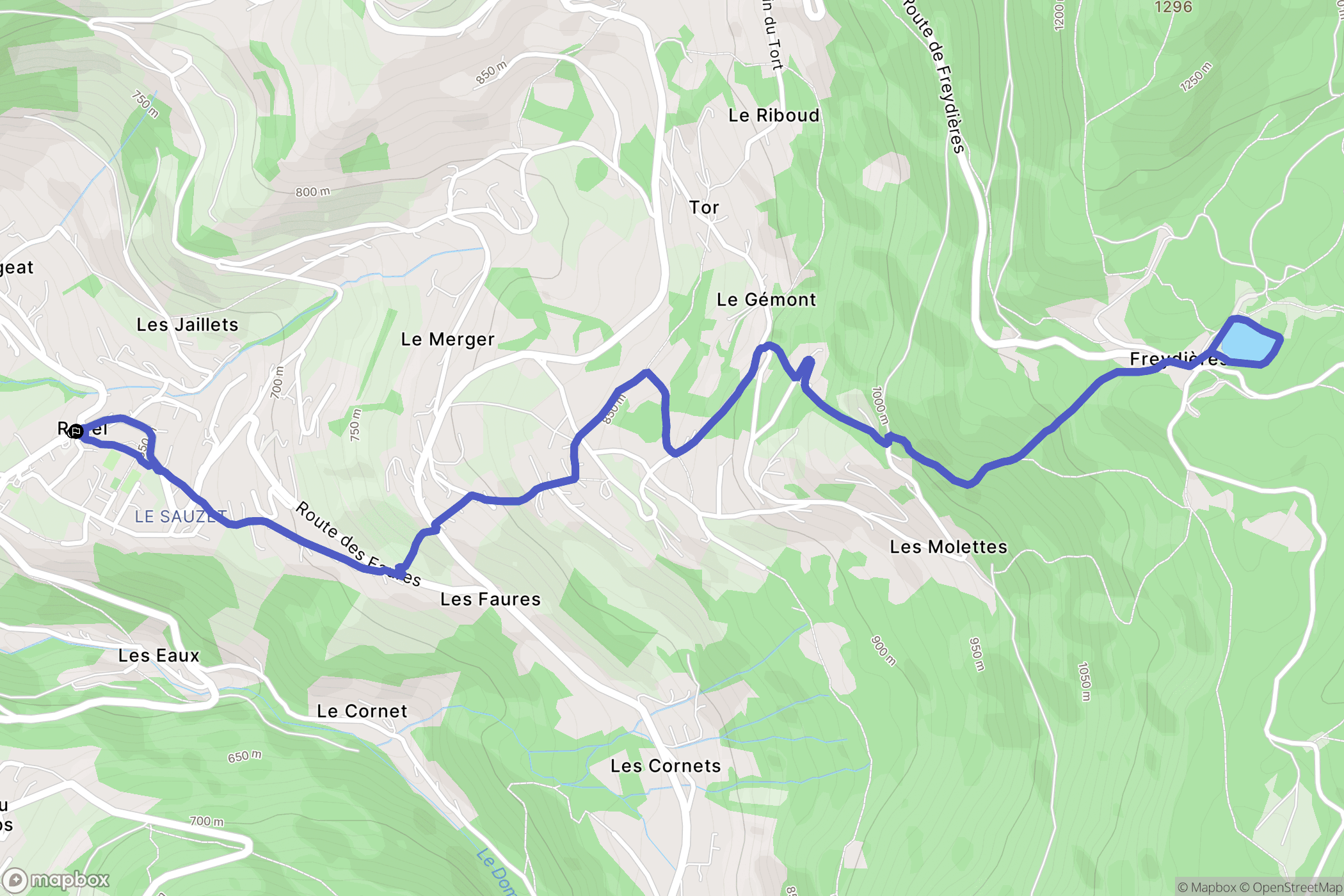 Revel : carte du parcours de randonnée - France