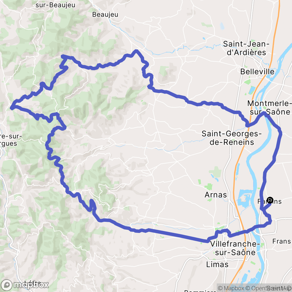 Fareins : carte du parcours de randonnée - France