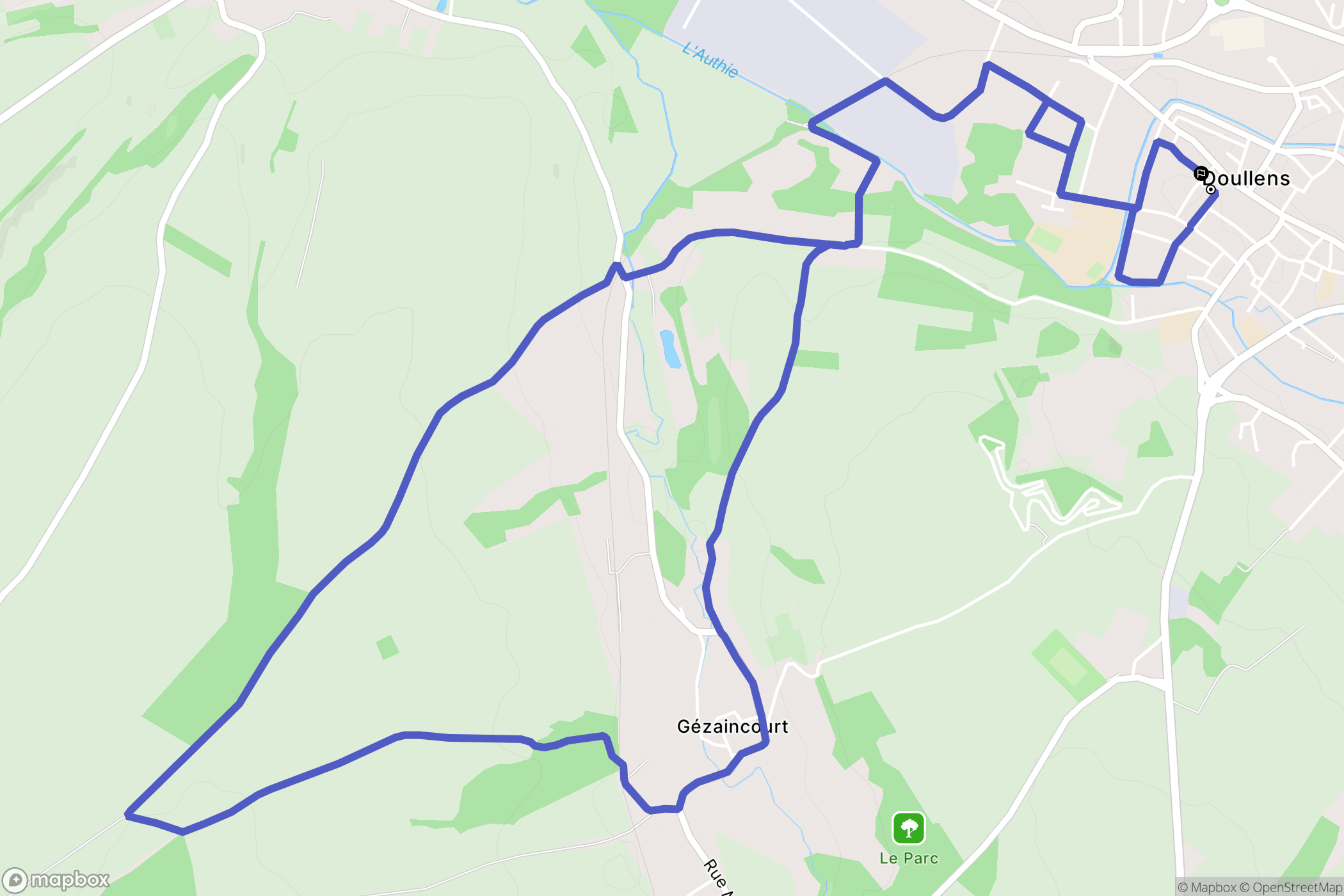 Doullens : carte du parcours de randonnée - France