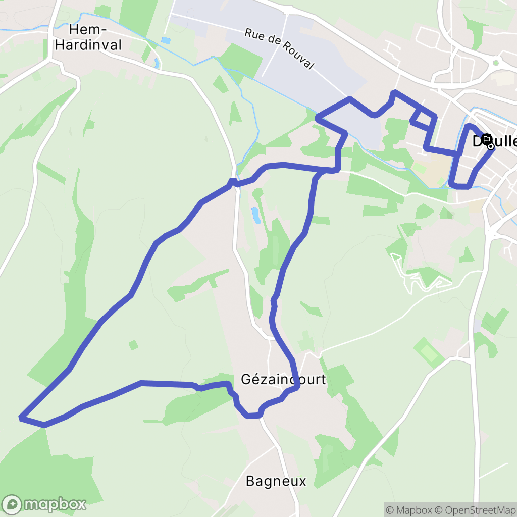Doullens : carte du parcours de randonnée - France