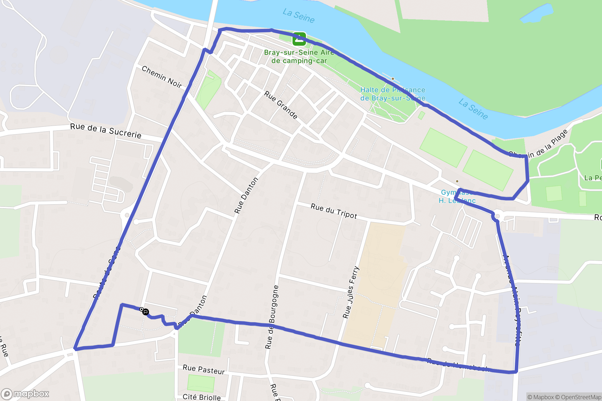 Bray-sur-Seine : carte du parcours de randonnée - France