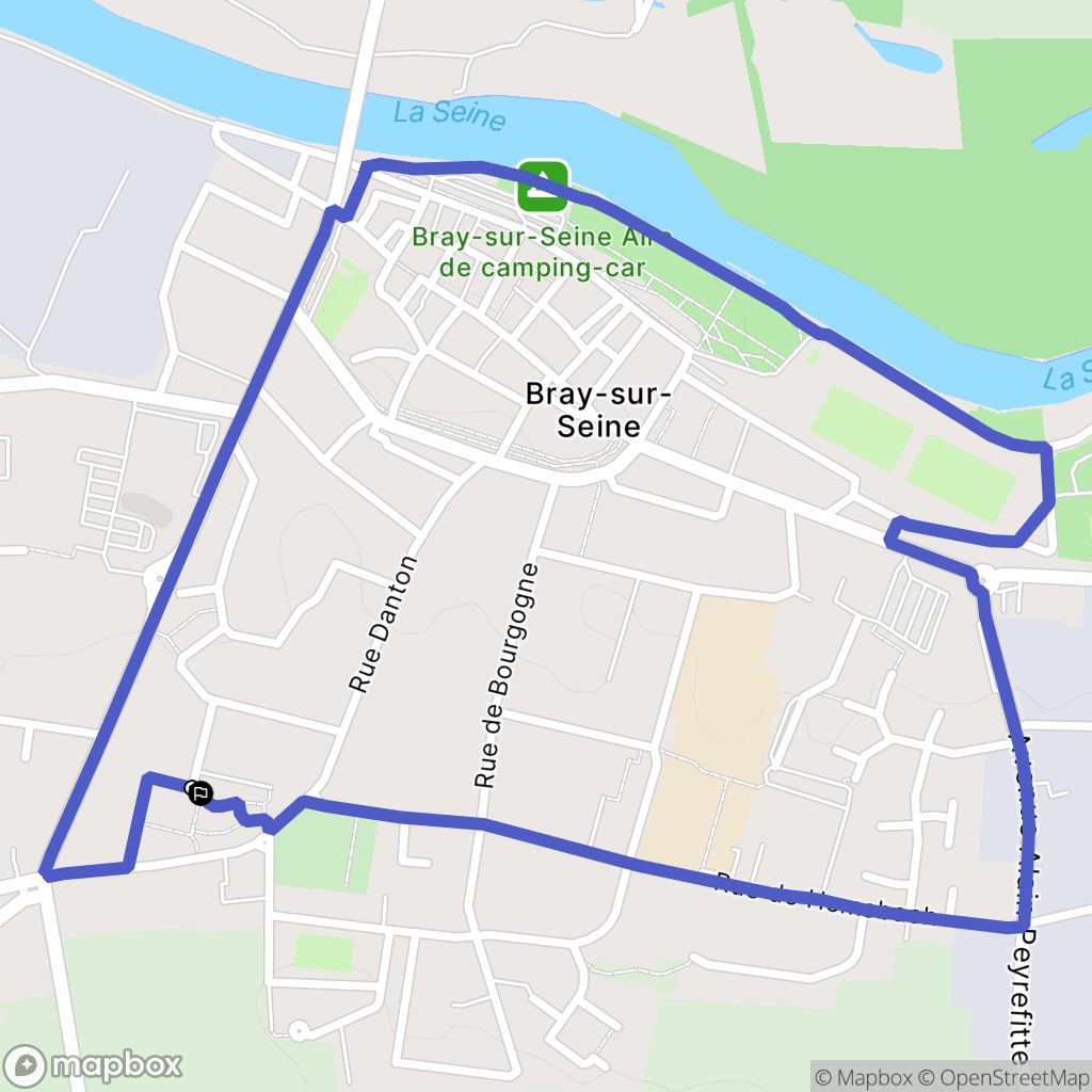 Bray-sur-Seine : carte du parcours de randonnée - France