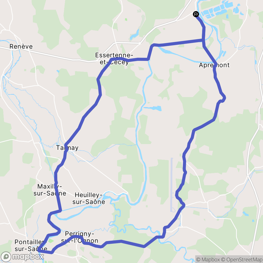 Mantoche : carte du parcours de randonnée - France