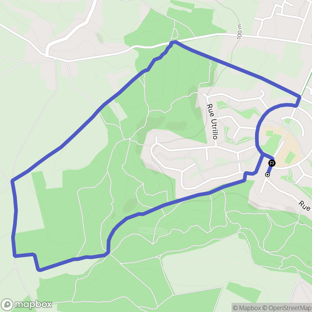 Étréchy : carte du parcours de randonnée - France