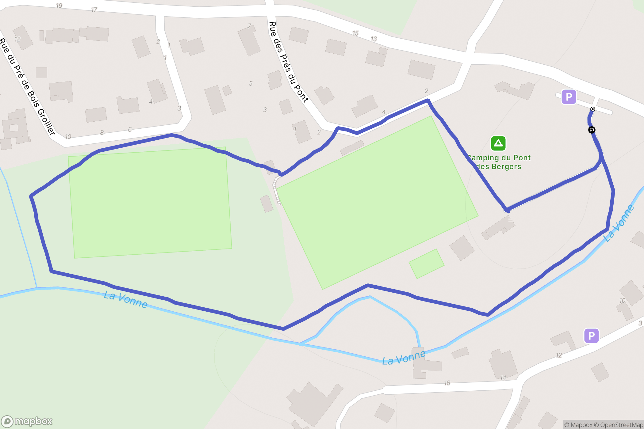 Sanxay : carte du parcours de randonnée - France