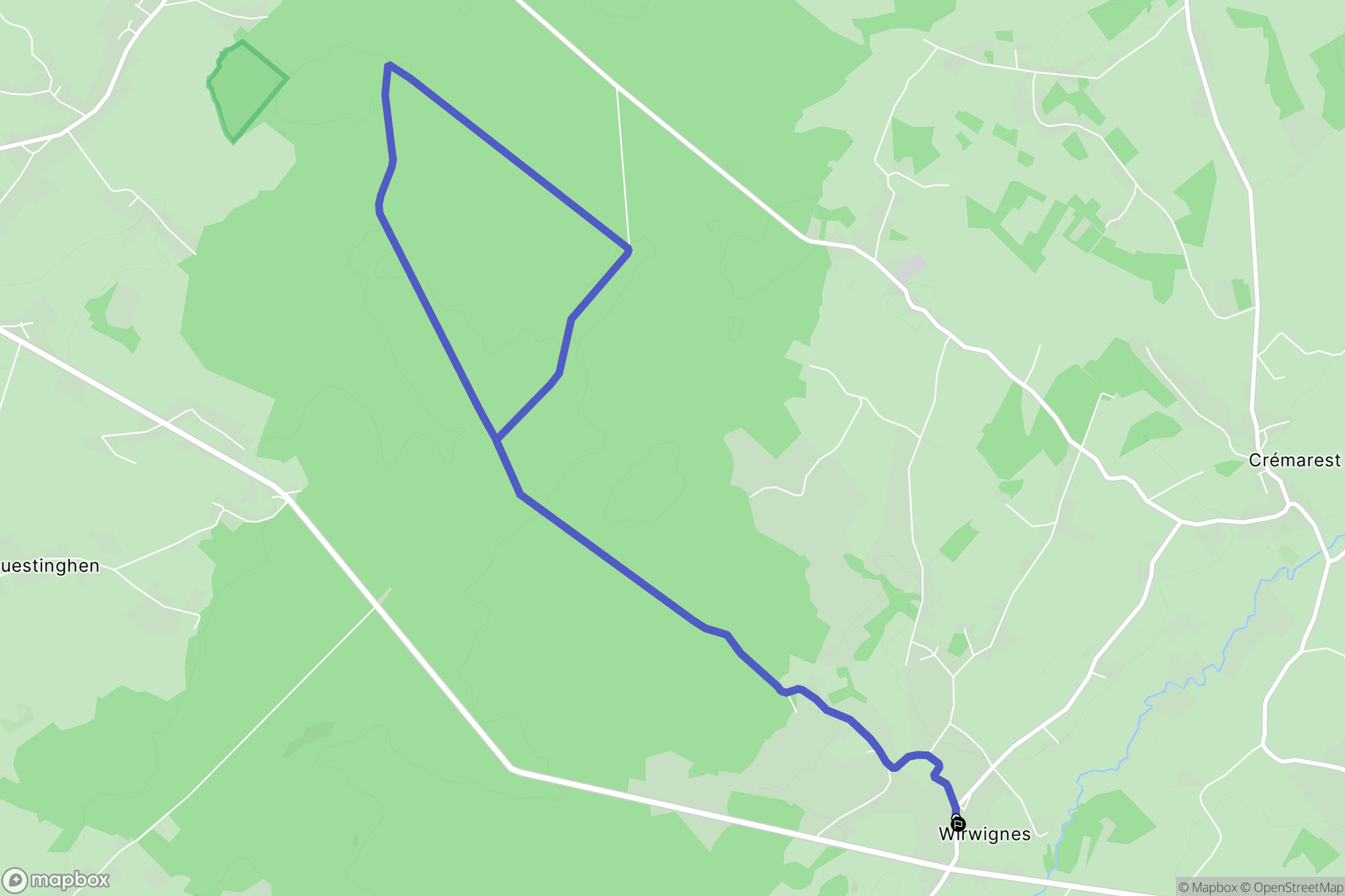 Wirwignes : carte du parcours de randonnée - France