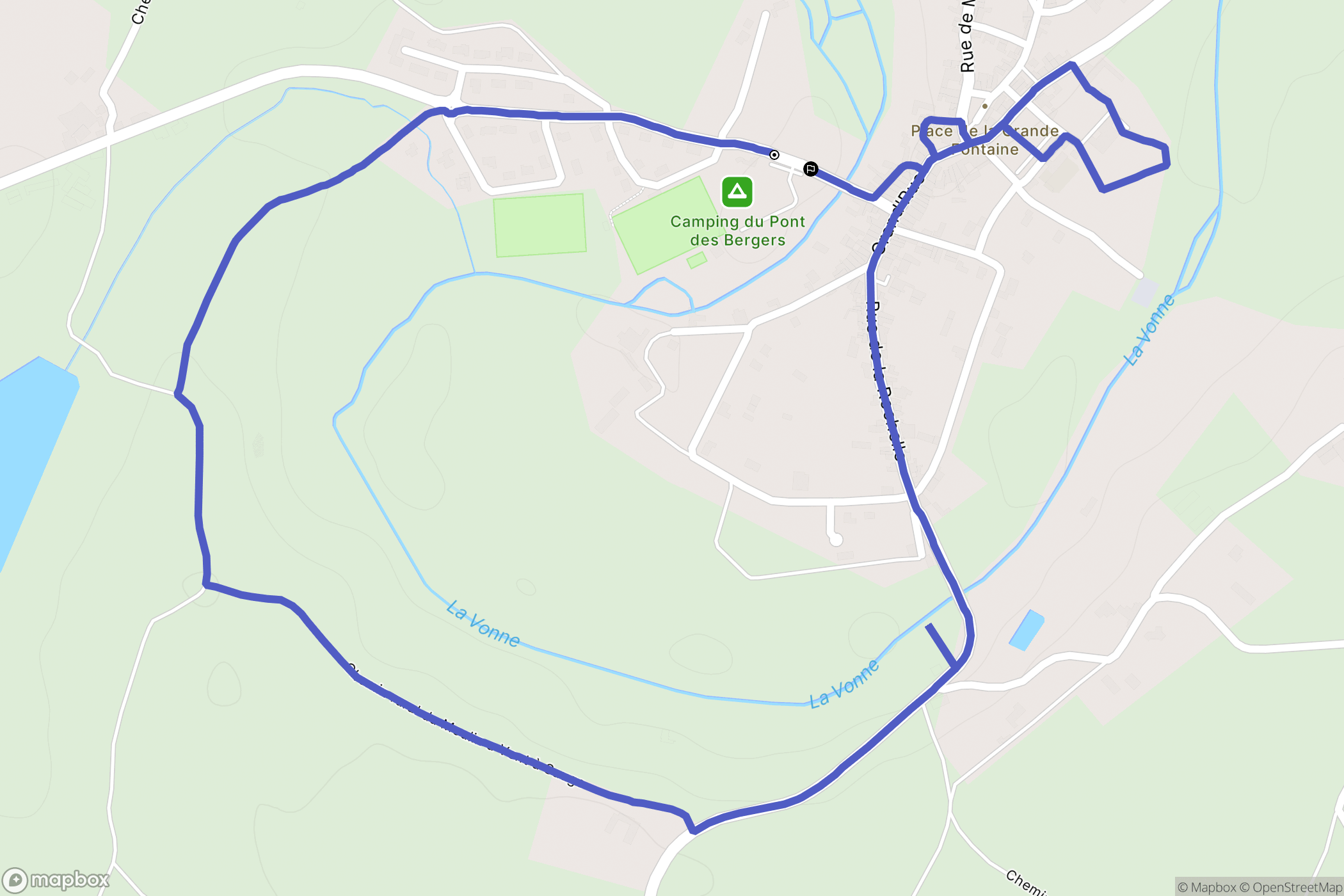 Sanxay : carte du parcours de randonnée - France
