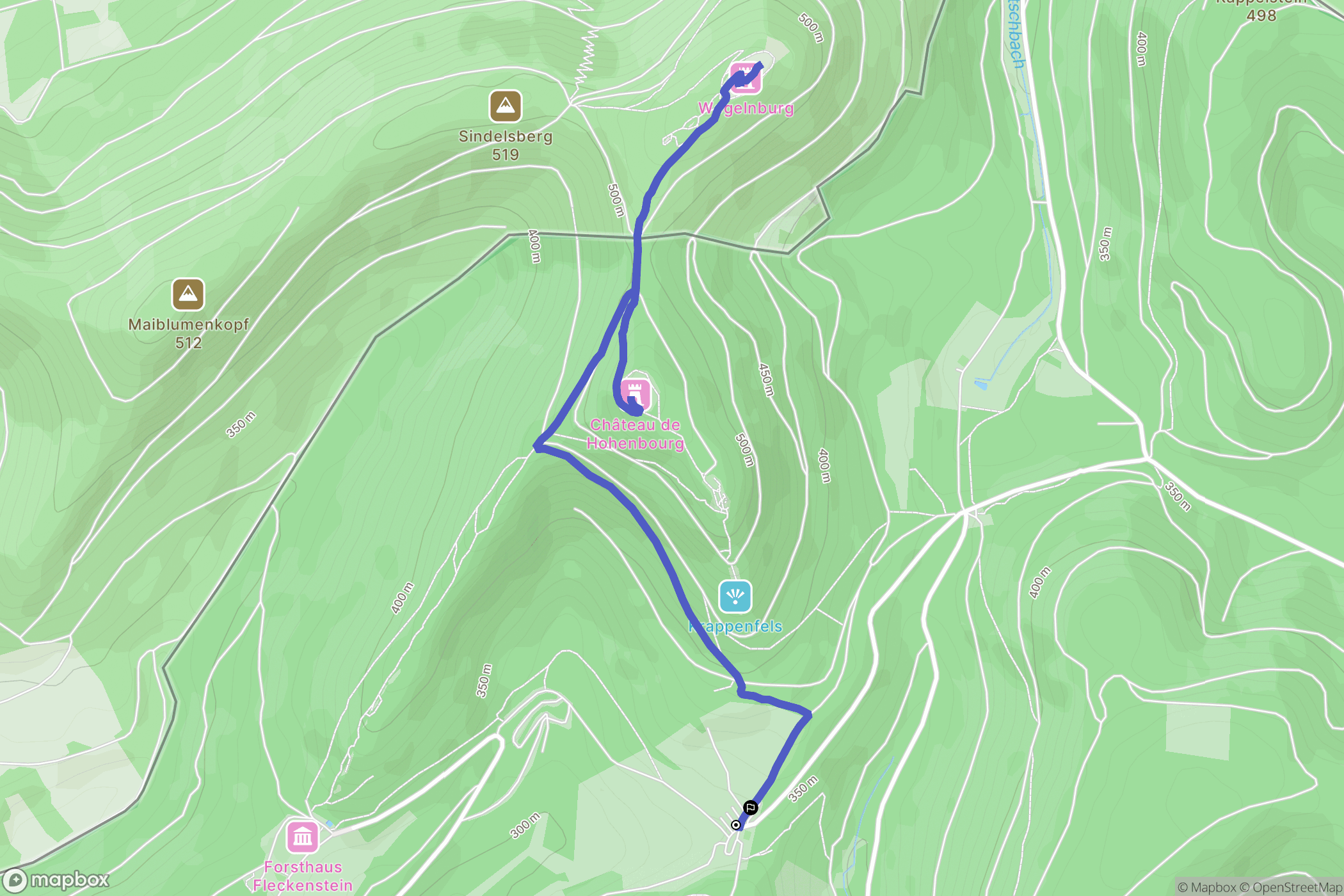 Lembach : carte du parcours de randonnée - France