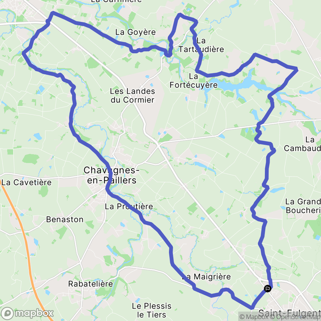 Saint Fulgent : carte du parcours de randonnée - France