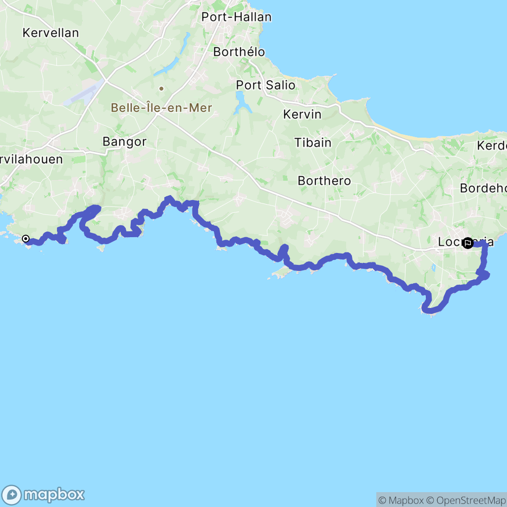 Bangor : carte du parcours de randonnée - France