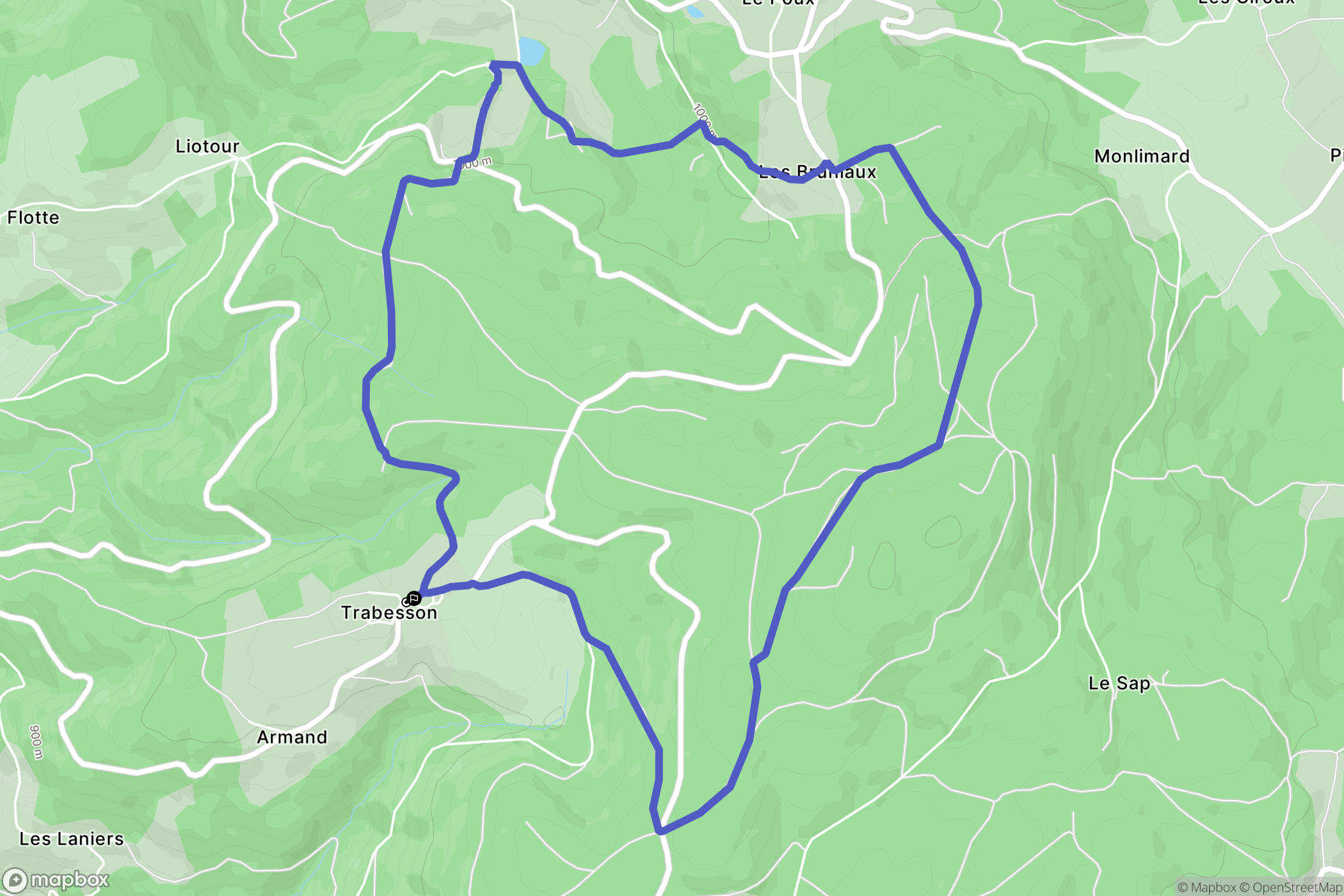Montclard : carte du parcours de randonnée - France