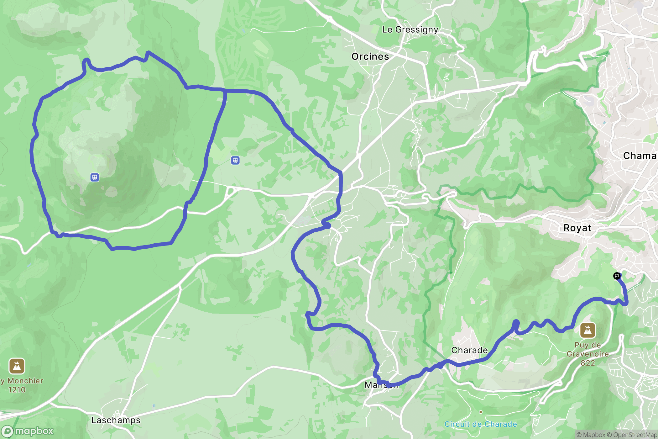 Royat : carte du parcours de randonnée - France