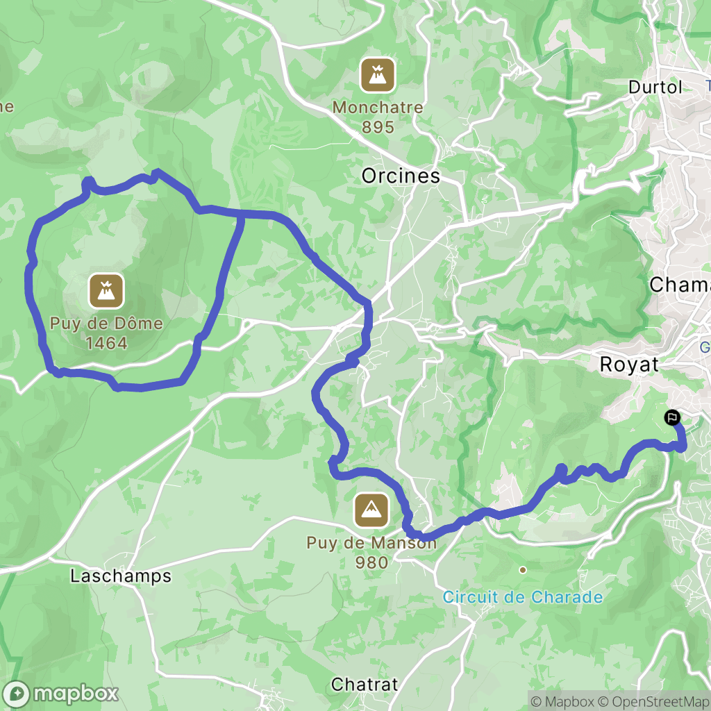 Royat : carte du parcours de randonnée - France