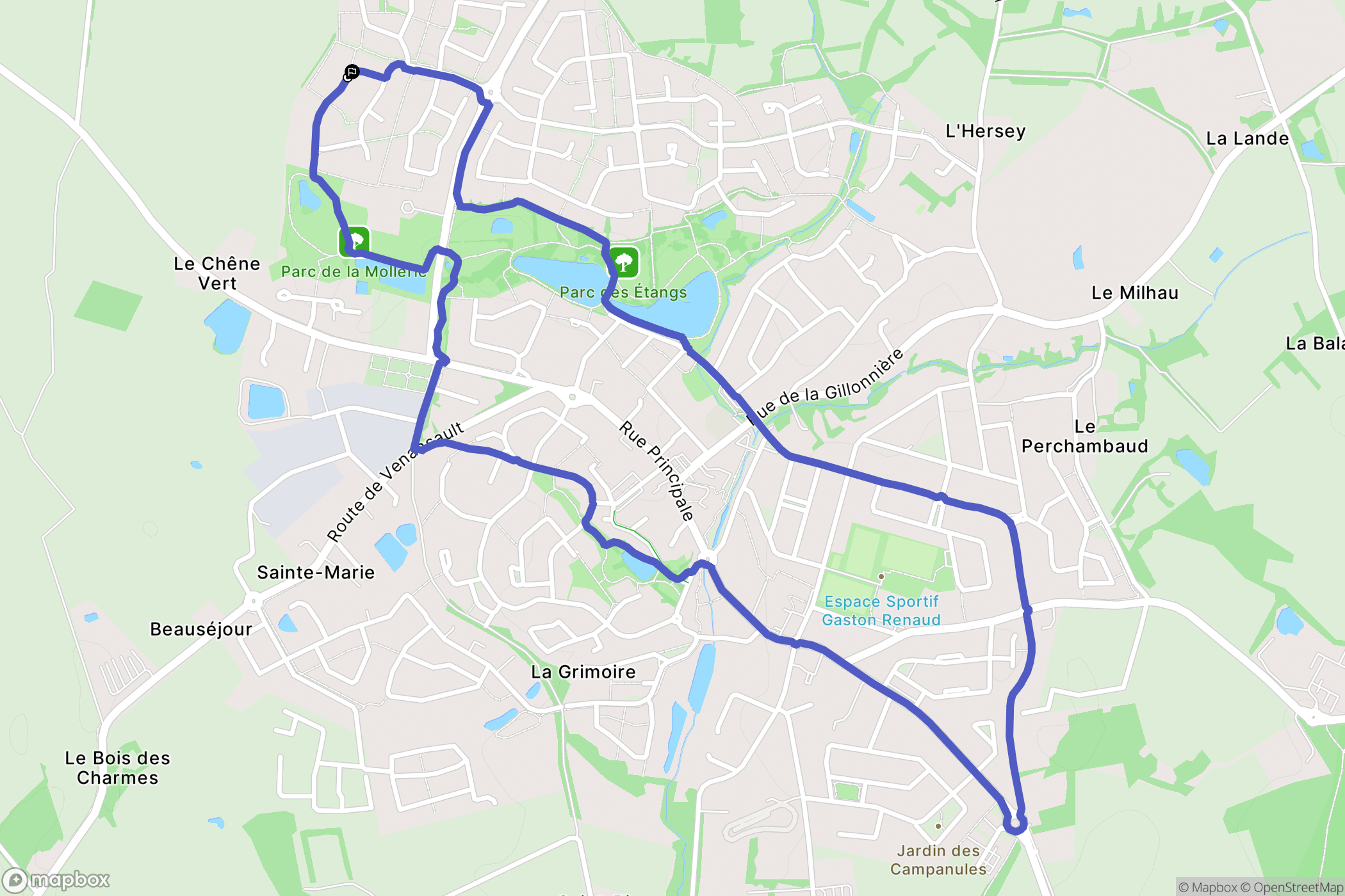 Mouilleron-le-Captif : carte du parcours de randonnée - France