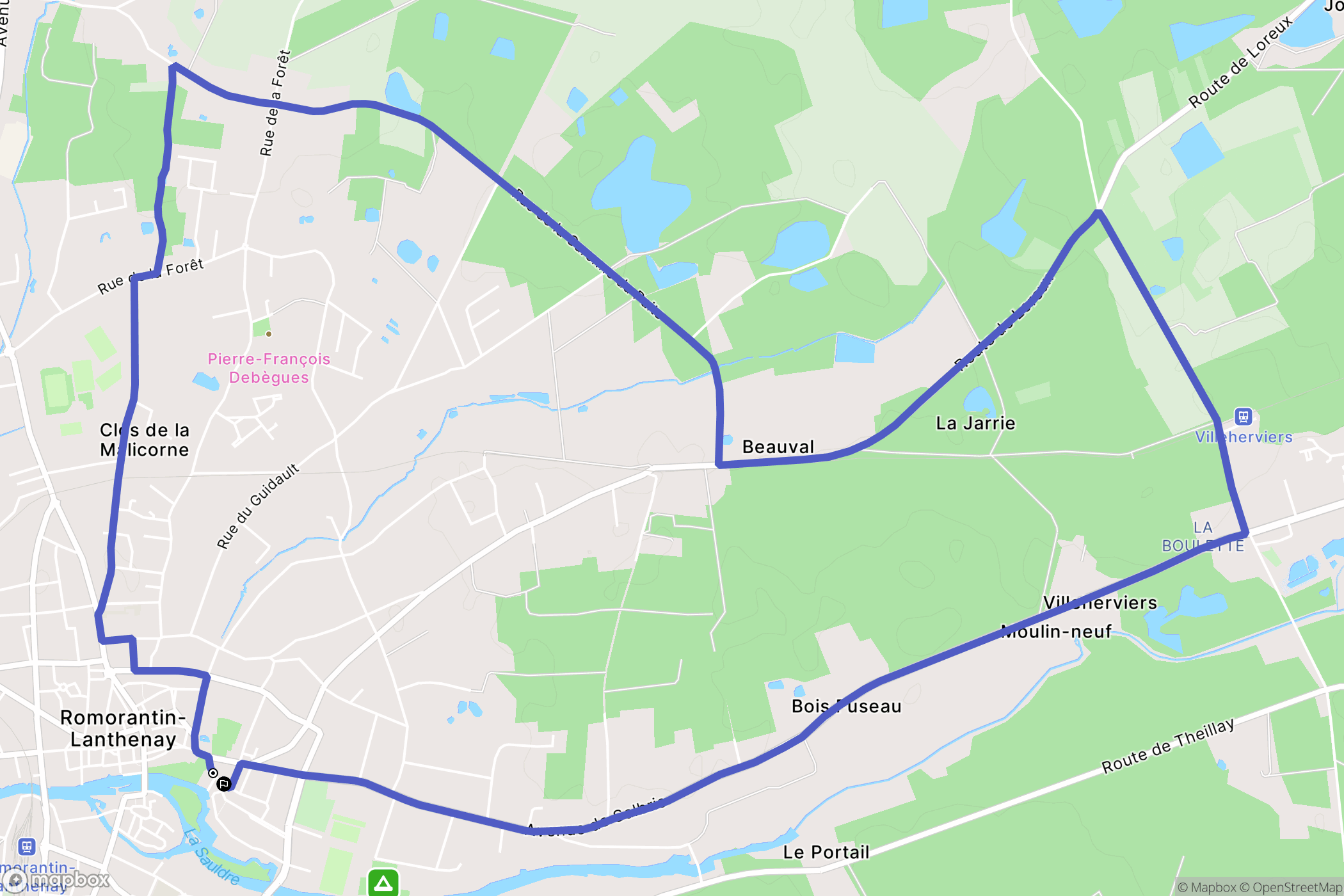 Romorantin-Lanthenay : carte du parcours de randonnée - France