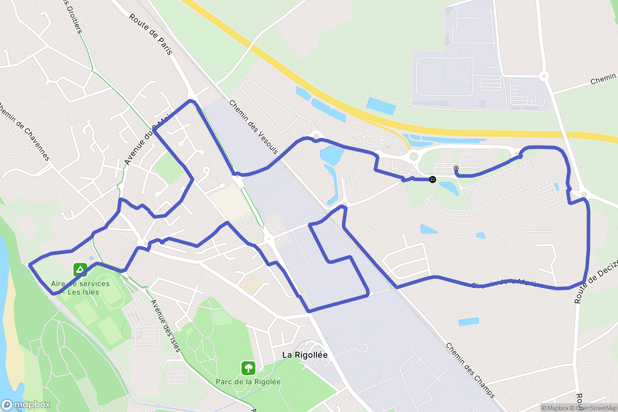Avermes : carte du parcours de randonnée - France