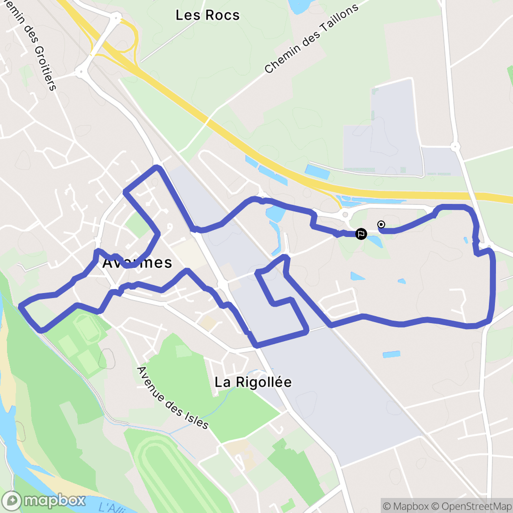 Avermes : carte du parcours de randonnée - France