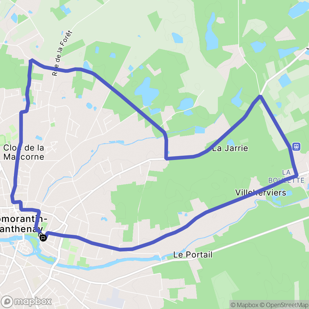 Romorantin-Lanthenay : carte du parcours de randonnée - France