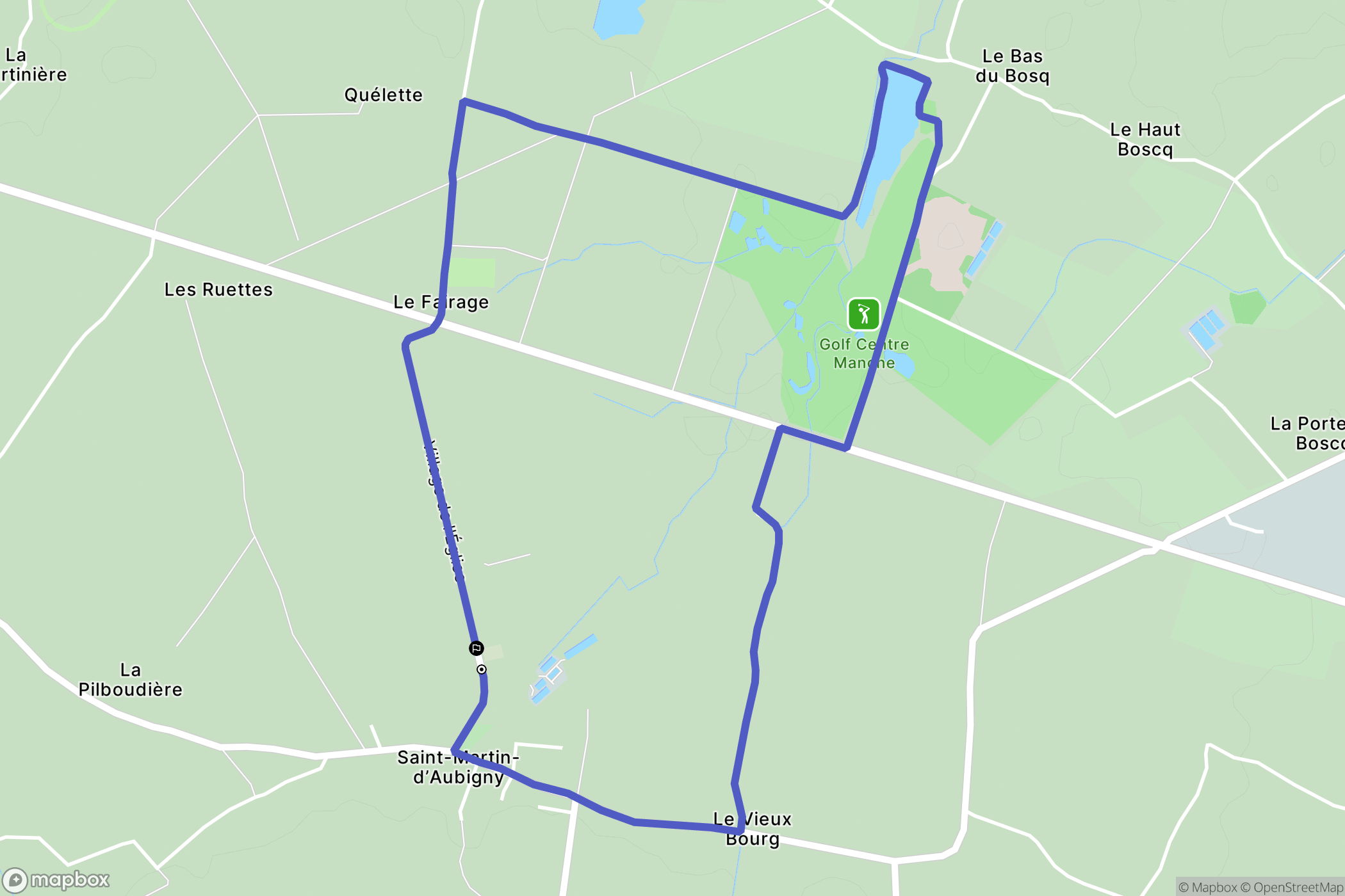 Saint-Martin-d'Aubigny : carte du parcours de randonnée - France
