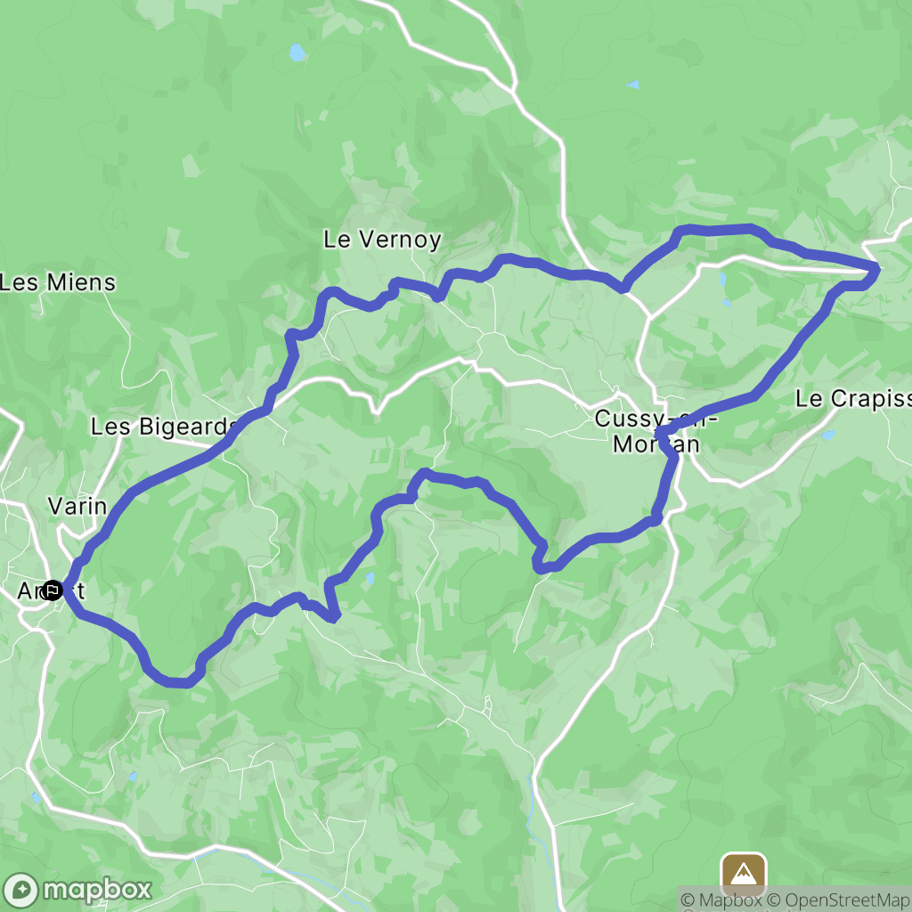 Anost : carte du parcours de randonnée - France