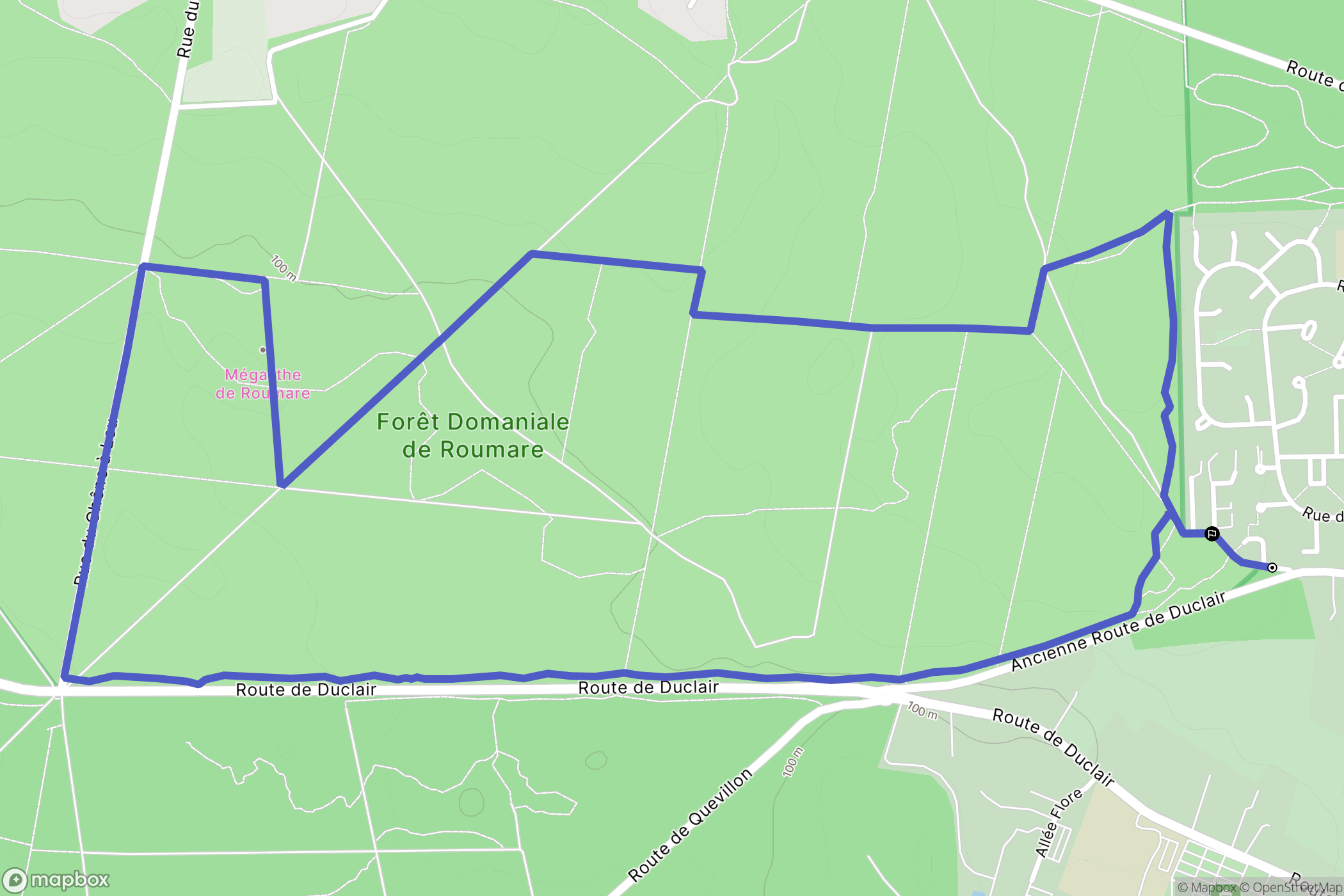 Canteleu : carte du parcours de randonnée - France