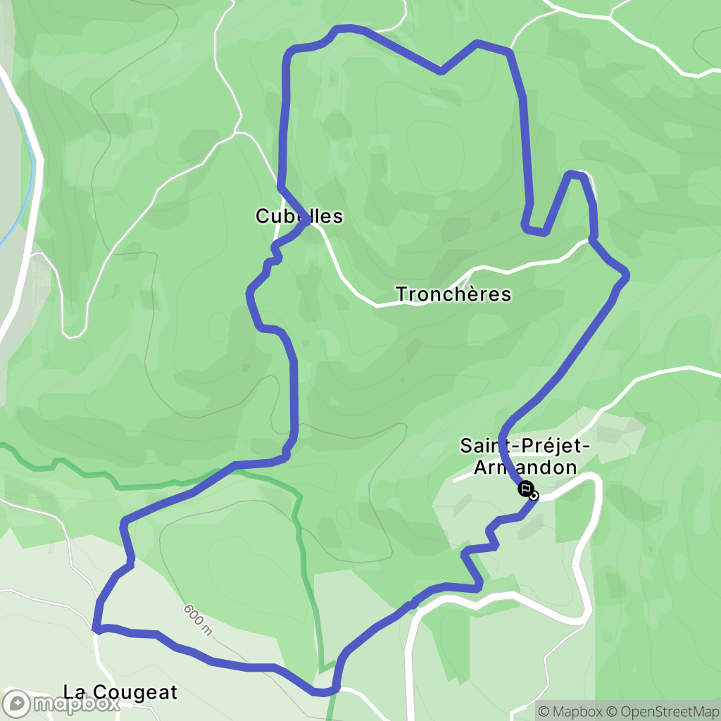 Saint-Préjet-Armandon : carte du parcours de randonnée - France