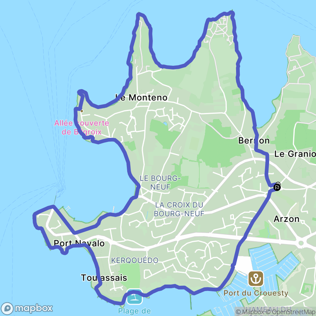 Arzon : carte du parcours de randonnée - France
