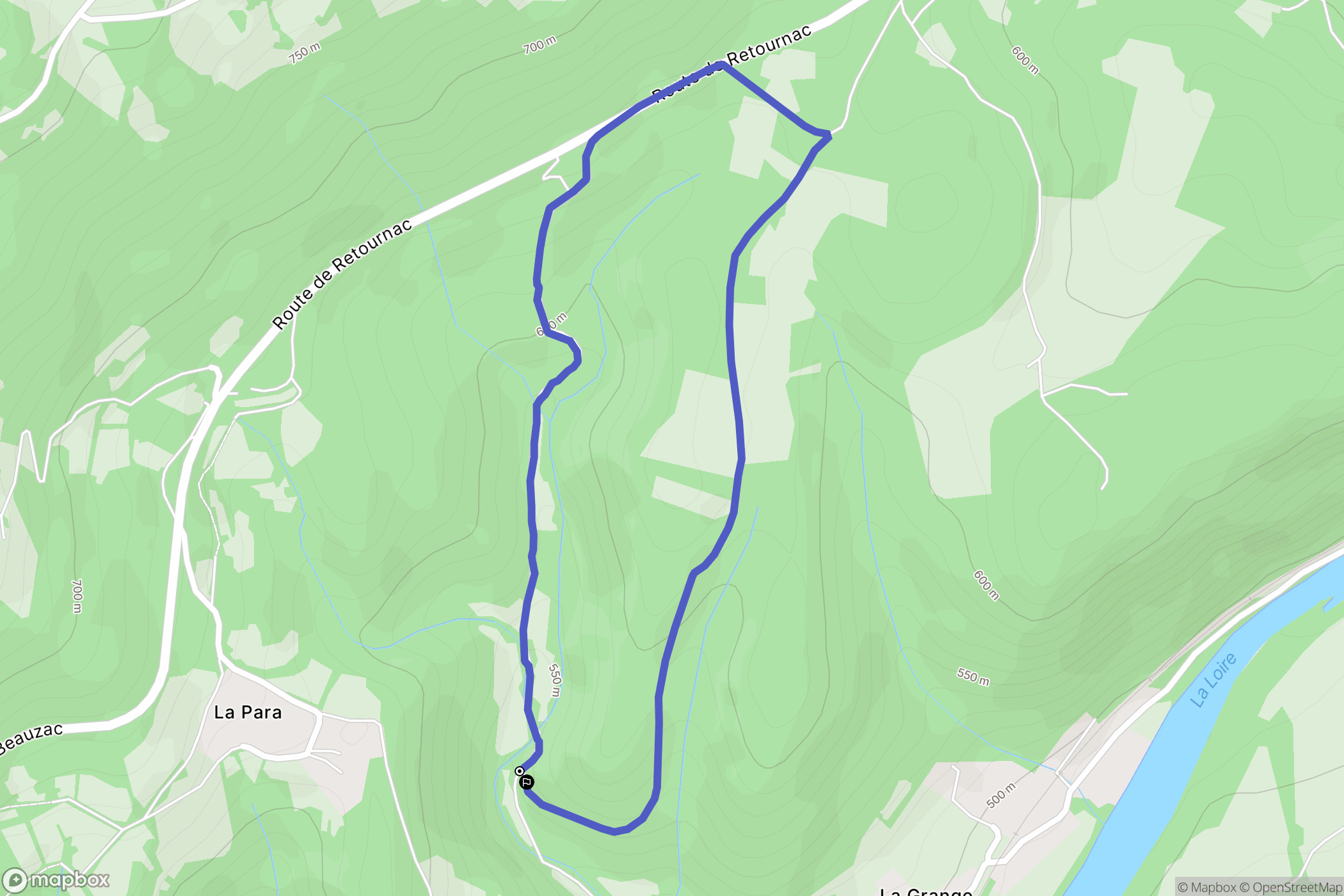 Beauzac : carte du parcours de randonnée - France
