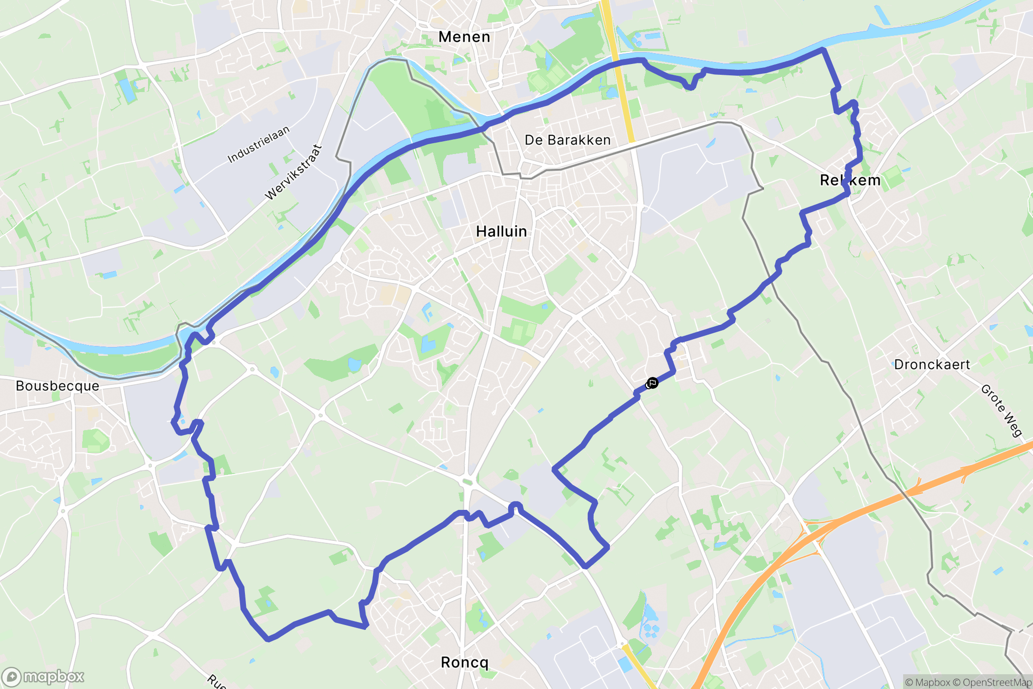 Halluin : carte du parcours de randonnée - France