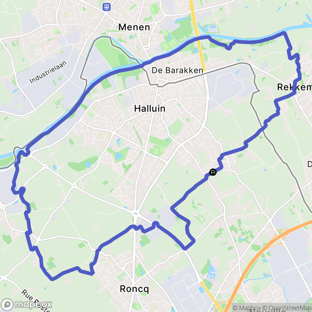 Halluin : carte du parcours de randonnée - France