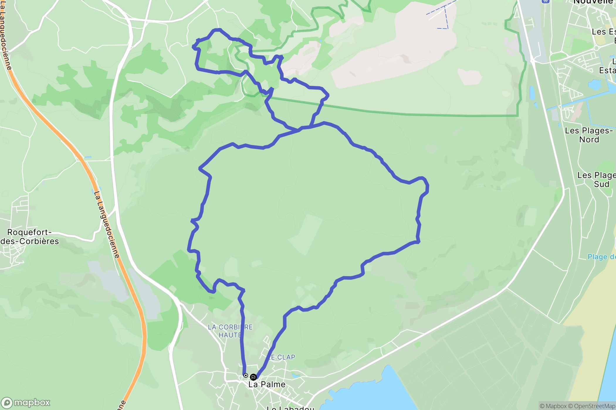 La Palme : carte du parcours de randonnée - France