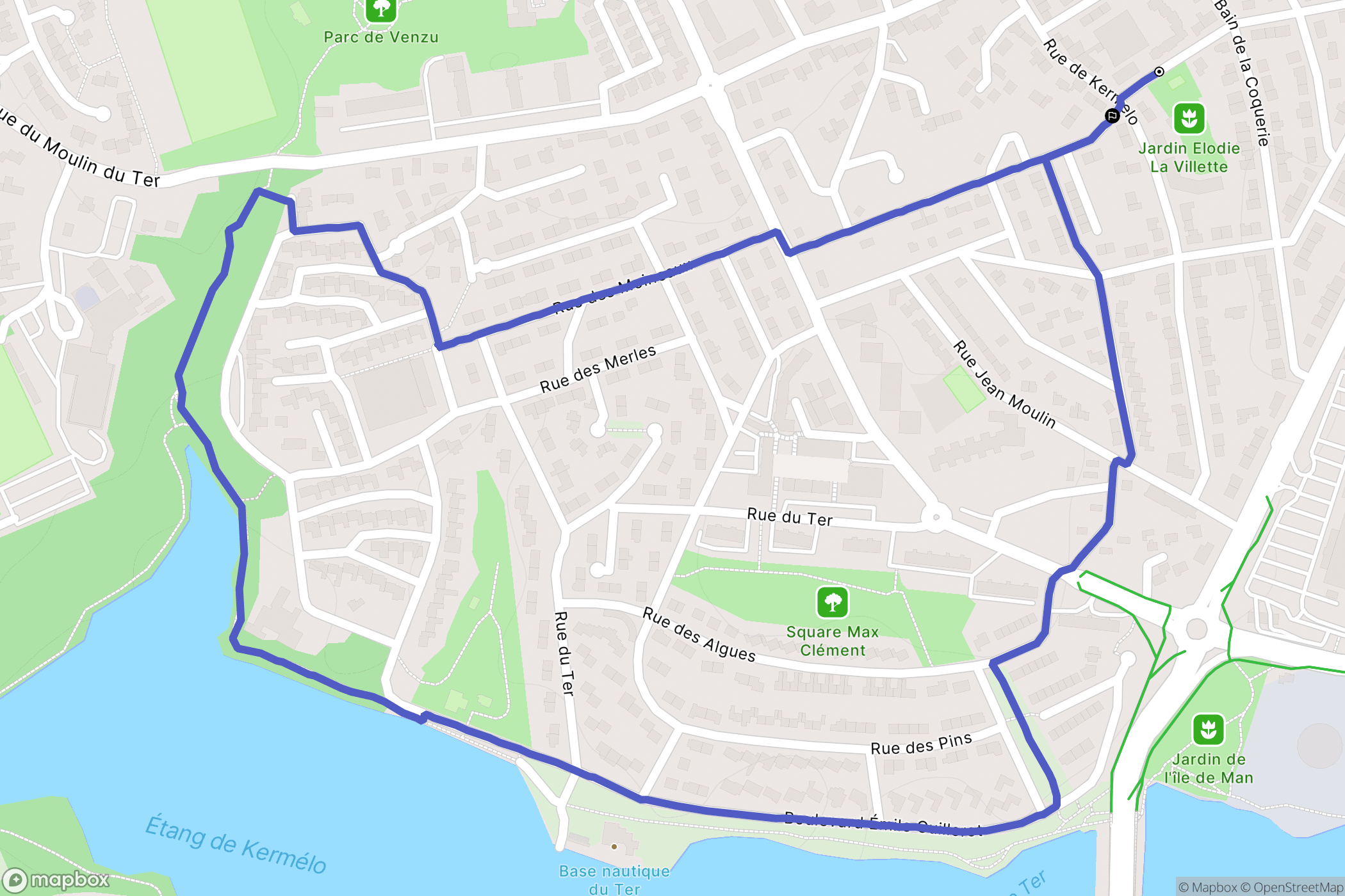 Lorient : carte du parcours de randonnée - France