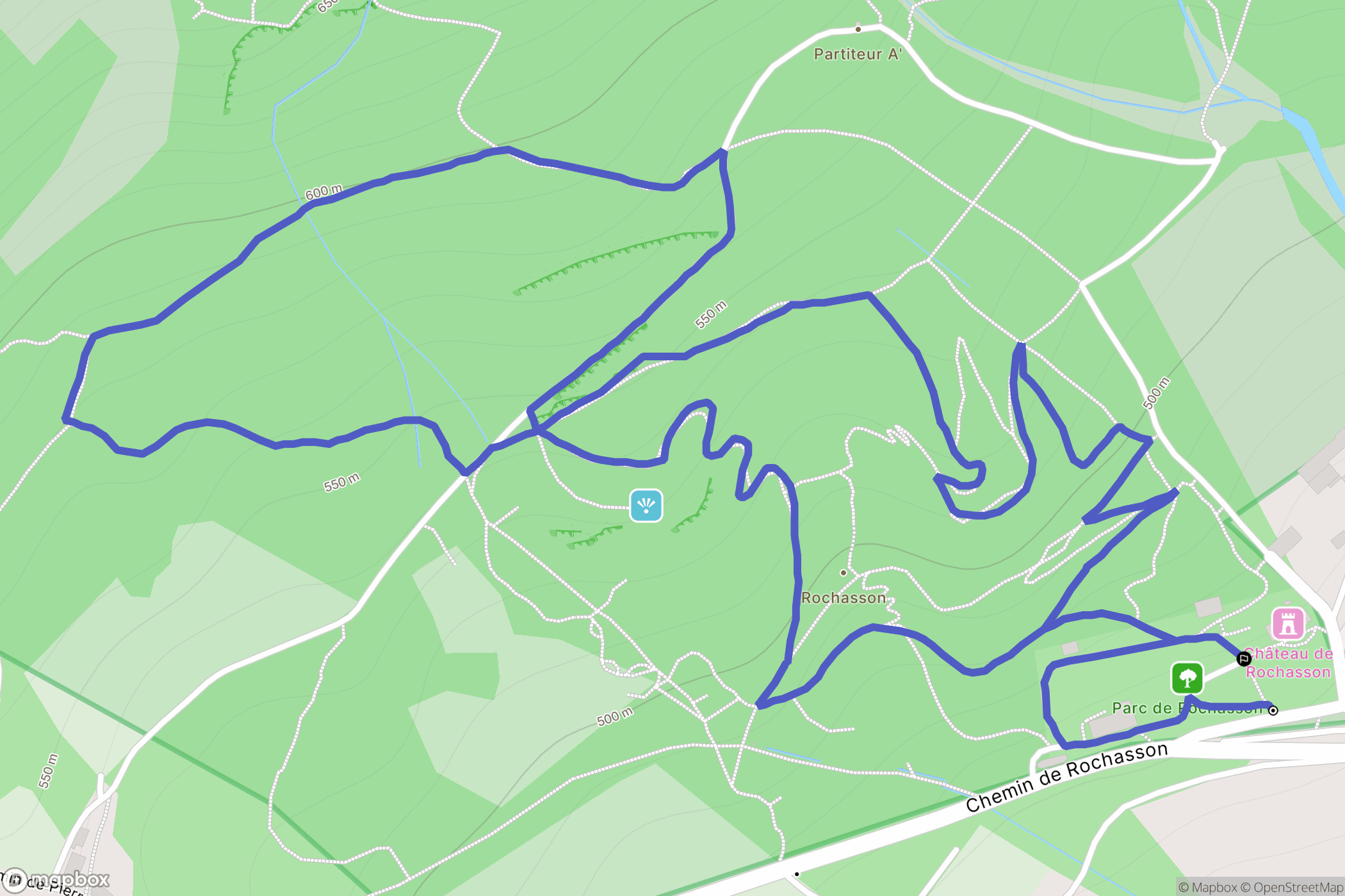 Meylan : carte du parcours de randonnée - France
