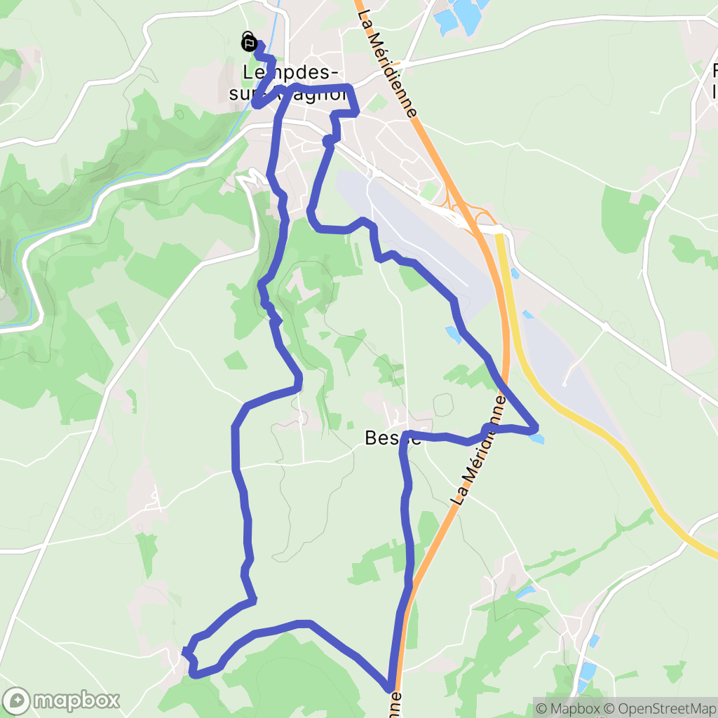 Lempdes-sur-Allagnon : carte du parcours de randonnée - France