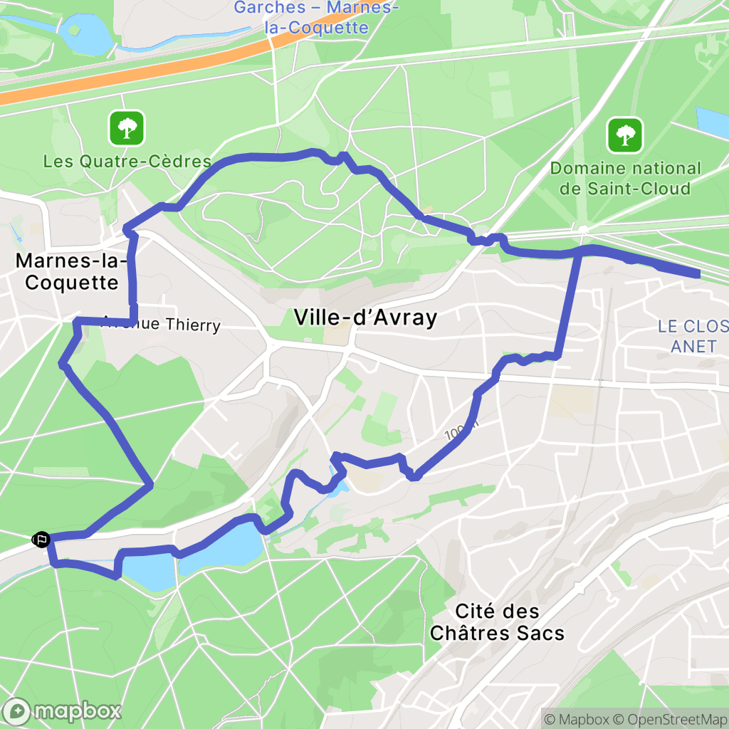 Ville-d'Avray : carte du parcours de randonnée - France