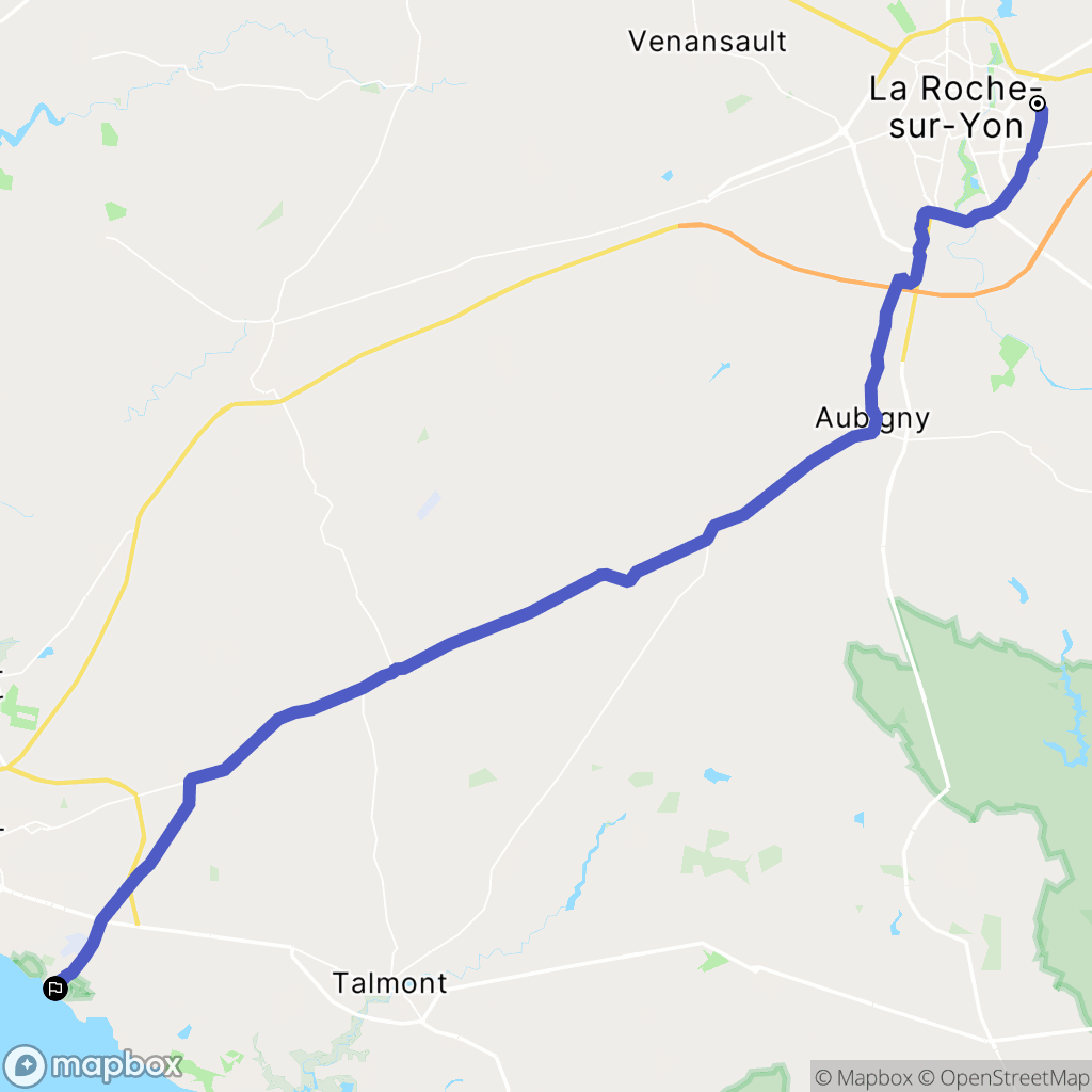 La Roche-sur-Yon : carte du parcours de randonnée - France