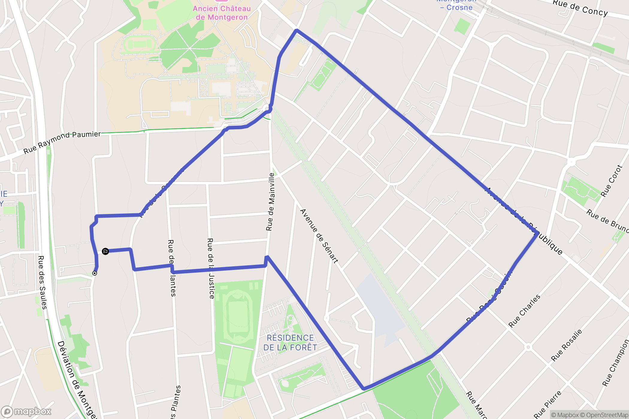 Montgeron : carte du parcours de randonnée - France